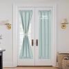 imageNICEETOWN 100 Blackout Door Curtain Light Green Linen Blended Privacy French Short Door Curtain for Patio Sidelight Shade for Glass 25 x 40 inches 1 PanelSeafoam Green