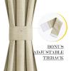 imageNICEETOWN 100 Blackout Door Curtain Light Green Linen Blended Privacy French Short Door Curtain for Patio Sidelight Shade for Glass 25 x 40 inches 1 PanelKhaki