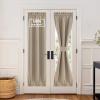 imageNICEETOWN 100 Blackout Door Curtain Light Green Linen Blended Privacy French Short Door Curtain for Patio Sidelight Shade for Glass 25 x 40 inches 1 PanelCamel