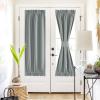 imageNICEETOWN 100 Blackout Door Curtain Light Green Linen Blended Privacy French Short Door Curtain for Patio Sidelight Shade for Glass 25 x 40 inches 1 PanelGrey