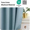 imageNICEETOWN 100 Blackout Door Curtain Light Green Linen Blended Privacy French Short Door Curtain for Patio Sidelight Shade for Glass 25 x 40 inches 1 PanelMist Blue