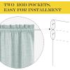 imageNICEETOWN 100 Blackout Door Curtain Light Green Linen Blended Privacy French Short Door Curtain for Patio Sidelight Shade for Glass 25 x 40 inches 1 PanelSeafoam Green