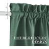 imageNICEETOWN 100 Blackout Door Curtain Light Green Linen Blended Privacy French Short Door Curtain for Patio Sidelight Shade for Glass 25 x 40 inches 1 PanelDark Green