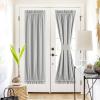 imageNICEETOWN 100 Blackout Door Curtain Light Green Linen Blended Privacy French Short Door Curtain for Patio Sidelight Shade for Glass 25 x 40 inches 1 PanelLight Grey