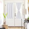 imageNICEETOWN 100 Blackout Door Curtain Light Green Linen Blended Privacy French Short Door Curtain for Patio Sidelight Shade for Glass 25 x 40 inches 1 PanelWhite