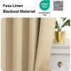 imageNICEETOWN 100 Blackout Door Curtain Light Green Linen Blended Privacy French Short Door Curtain for Patio Sidelight Shade for Glass 25 x 40 inches 1 PanelOatmeal