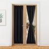 imageNICEETOWN 100 Blackout Door Curtain Light Green Linen Blended Privacy French Short Door Curtain for Patio Sidelight Shade for Glass 25 x 40 inches 1 PanelBlack