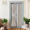 imageNICEETOWN 100 Blackout Door Curtain Light Green Linen Blended Privacy French Short Door Curtain for Patio Sidelight Shade for Glass 25 x 40 inches 1 PanelAngora