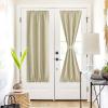 imageNICEETOWN 100 Blackout Door Curtain Light Green Linen Blended Privacy French Short Door Curtain for Patio Sidelight Shade for Glass 25 x 40 inches 1 PanelKhaki