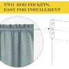 imageNICEETOWN 100 Blackout Door Curtain Light Green Linen Blended Privacy French Short Door Curtain for Patio Sidelight Shade for Glass 25 x 40 inches 1 PanelSkylark Blue
