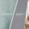 imageNICEETOWN 100 Blackout Door Curtain Light Green Linen Blended Privacy French Short Door Curtain for Patio Sidelight Shade for Glass 25 x 40 inches 1 PanelSeafoam Green