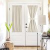 imageNICEETOWN 100 Blackout Door Curtain Light Green Linen Blended Privacy French Short Door Curtain for Patio Sidelight Shade for Glass 25 x 40 inches 1 PanelNatural Beige
