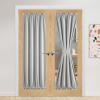 imageNICEETOWN 100 Blackout Door Curtain Light Green Linen Blended Privacy French Short Door Curtain for Patio Sidelight Shade for Glass 25 x 40 inches 1 PanelLight Grey