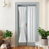 imageNICEETOWN 100 Blackout Door Curtain Light Green Linen Blended Privacy French Short Door Curtain for Patio Sidelight Shade for Glass 25 x 40 inches 1 PanelGreyish White