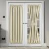 imageNICEETOWN 100 Blackout Door Curtain Light Green Linen Blended Privacy French Short Door Curtain for Patio Sidelight Shade for Glass 25 x 40 inches 1 PanelBeige