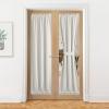 imageNICEETOWN 100 Blackout Door Curtain Light Green Linen Blended Privacy French Short Door Curtain for Patio Sidelight Shade for Glass 25 x 40 inches 1 PanelIvory White