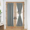 imageNICEETOWN 100 Blackout Door Curtain Light Green Linen Blended Privacy French Short Door Curtain for Patio Sidelight Shade for Glass 25 x 40 inches 1 PanelGrey