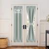 imageNICEETOWN 100 Blackout Door Curtain Light Green Linen Blended Privacy French Short Door Curtain for Patio Sidelight Shade for Glass 25 x 40 inches 1 PanelGreyish Green