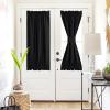 imageNICEETOWN 100 Blackout Door Curtain Light Green Linen Blended Privacy French Short Door Curtain for Patio Sidelight Shade for Glass 25 x 40 inches 1 PanelBlack