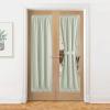 imageNICEETOWN 100 Blackout Door Curtain Light Green Linen Blended Privacy French Short Door Curtain for Patio Sidelight Shade for Glass 25 x 40 inches 1 PanelLight Green