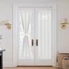 imageNICEETOWN 100 Blackout Door Curtain Light Green Linen Blended Privacy French Short Door Curtain for Patio Sidelight Shade for Glass 25 x 40 inches 1 PanelWhite Dove