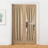 imageNICEETOWN 100 Blackout Door Curtain Light Green Linen Blended Privacy French Short Door Curtain for Patio Sidelight Shade for Glass 25 x 40 inches 1 PanelTaupe