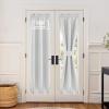 imageNICEETOWN 100 Blackout Door Curtain Light Green Linen Blended Privacy French Short Door Curtain for Patio Sidelight Shade for Glass 25 x 40 inches 1 PanelCloud White
