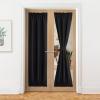 imageNICEETOWN 100 Blackout Door Curtain Light Green Linen Blended Privacy French Short Door Curtain for Patio Sidelight Shade for Glass 25 x 40 inches 1 PanelBlack