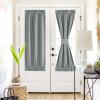 imageNICEETOWN 100 Blackout Door Curtain Light Green Linen Blended Privacy French Short Door Curtain for Patio Sidelight Shade for Glass 25 x 40 inches 1 PanelGrey