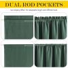 imageNICEETOWN 100 Blackout Door Curtain Light Green Linen Blended Privacy French Short Door Curtain for Patio Sidelight Shade for Glass 25 x 40 inches 1 PanelDark Green