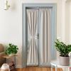 imageNICEETOWN 100 Blackout Door Curtain Light Green Linen Blended Privacy French Short Door Curtain for Patio Sidelight Shade for Glass 25 x 40 inches 1 PanelAngora
