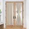 imageNICEETOWN 100 Blackout Door Curtain Light Green Linen Blended Privacy French Short Door Curtain for Patio Sidelight Shade for Glass 25 x 40 inches 1 PanelNatural Beige