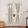 imageNICEETOWN 100 Blackout Door Curtain Light Green Linen Blended Privacy French Short Door Curtain for Patio Sidelight Shade for Glass 25 x 40 inches 1 PanelLinen