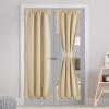 imageNICEETOWN 100 Blackout Door Curtain Light Green Linen Blended Privacy French Short Door Curtain for Patio Sidelight Shade for Glass 25 x 40 inches 1 PanelOatmeal