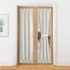 imageNICEETOWN 100 Blackout Door Curtain Light Green Linen Blended Privacy French Short Door Curtain for Patio Sidelight Shade for Glass 25 x 40 inches 1 PanelIvory White