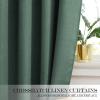 imageNICEETOWN 100 Blackout Door Curtain Light Green Linen Blended Privacy French Short Door Curtain for Patio Sidelight Shade for Glass 25 x 40 inches 1 PanelDark Green