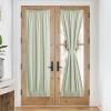 imageNICEETOWN 100 Blackout Door Curtain Light Green Linen Blended Privacy French Short Door Curtain for Patio Sidelight Shade for Glass 25 x 40 inches 1 PanelLight Green
