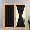 imageNICEETOWN 100 Blackout Door Curtain Light Green Linen Blended Privacy French Short Door Curtain for Patio Sidelight Shade for Glass 25 x 40 inches 1 PanelBlack