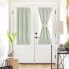 imageNICEETOWN 100 Blackout Door Curtain Light Green Linen Blended Privacy French Short Door Curtain for Patio Sidelight Shade for Glass 25 x 40 inches 1 PanelLight Green