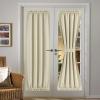 imageNICEETOWN 100 Blackout Door Curtain Light Green Linen Blended Privacy French Short Door Curtain for Patio Sidelight Shade for Glass 25 x 40 inches 1 PanelBeige