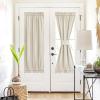 imageNICEETOWN 100 Blackout Door Curtain Light Green Linen Blended Privacy French Short Door Curtain for Patio Sidelight Shade for Glass 25 x 40 inches 1 PanelNatural Beige