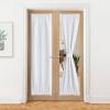 imageNICEETOWN 100 Blackout Door Curtain Light Green Linen Blended Privacy French Short Door Curtain for Patio Sidelight Shade for Glass 25 x 40 inches 1 PanelWhite