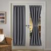 imageNICEETOWN 100 Blackout Door Curtain Light Green Linen Blended Privacy French Short Door Curtain for Patio Sidelight Shade for Glass 25 x 40 inches 1 PanelCharcoal Gray