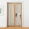 imageNICEETOWN 100 Blackout Door Curtain Light Green Linen Blended Privacy French Short Door Curtain for Patio Sidelight Shade for Glass 25 x 40 inches 1 PanelLight Beige