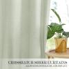 imageNICEETOWN 100 Blackout Door Curtain Light Green Linen Blended Privacy French Short Door Curtain for Patio Sidelight Shade for Glass 25 x 40 inches 1 PanelLight Green