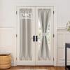 imageNICEETOWN 100 Blackout Door Curtain Light Green Linen Blended Privacy French Short Door Curtain for Patio Sidelight Shade for Glass 25 x 40 inches 1 PanelSilver Grey