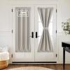 imageNICEETOWN 100 Blackout Door Curtain Light Green Linen Blended Privacy French Short Door Curtain for Patio Sidelight Shade for Glass 25 x 40 inches 1 PanelSilver Grey