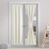 imageNICEETOWN 100 Blackout Door Curtain Light Green Linen Blended Privacy French Short Door Curtain for Patio Sidelight Shade for Glass 25 x 40 inches 1 PanelNatural