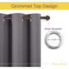 imageNICETOWN Grey Blackout Curtain Panels for Bedroom Thermal Insulated Grommet Top Blackout Draperies and Drapes for Basement 2 Panels W70 x L54inch Grey