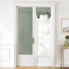 imageNICETOWN Linen Curtain for French Door  100 Blackout Self Adhesive Window Curtain Thermal Insulated Privacy Door Blinds for Sidelight Curtains 26 x 64 inch Long Skylark Blue 1 PCGreyish Green